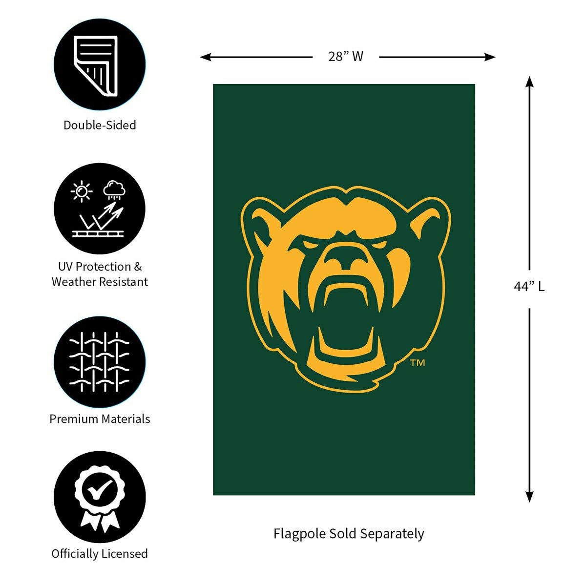 Baylor University Applique House Flag, Collegiate, Home