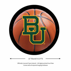 LED Wall Decor, Round, Med, Baylor, Basketball, Collegiate, Home