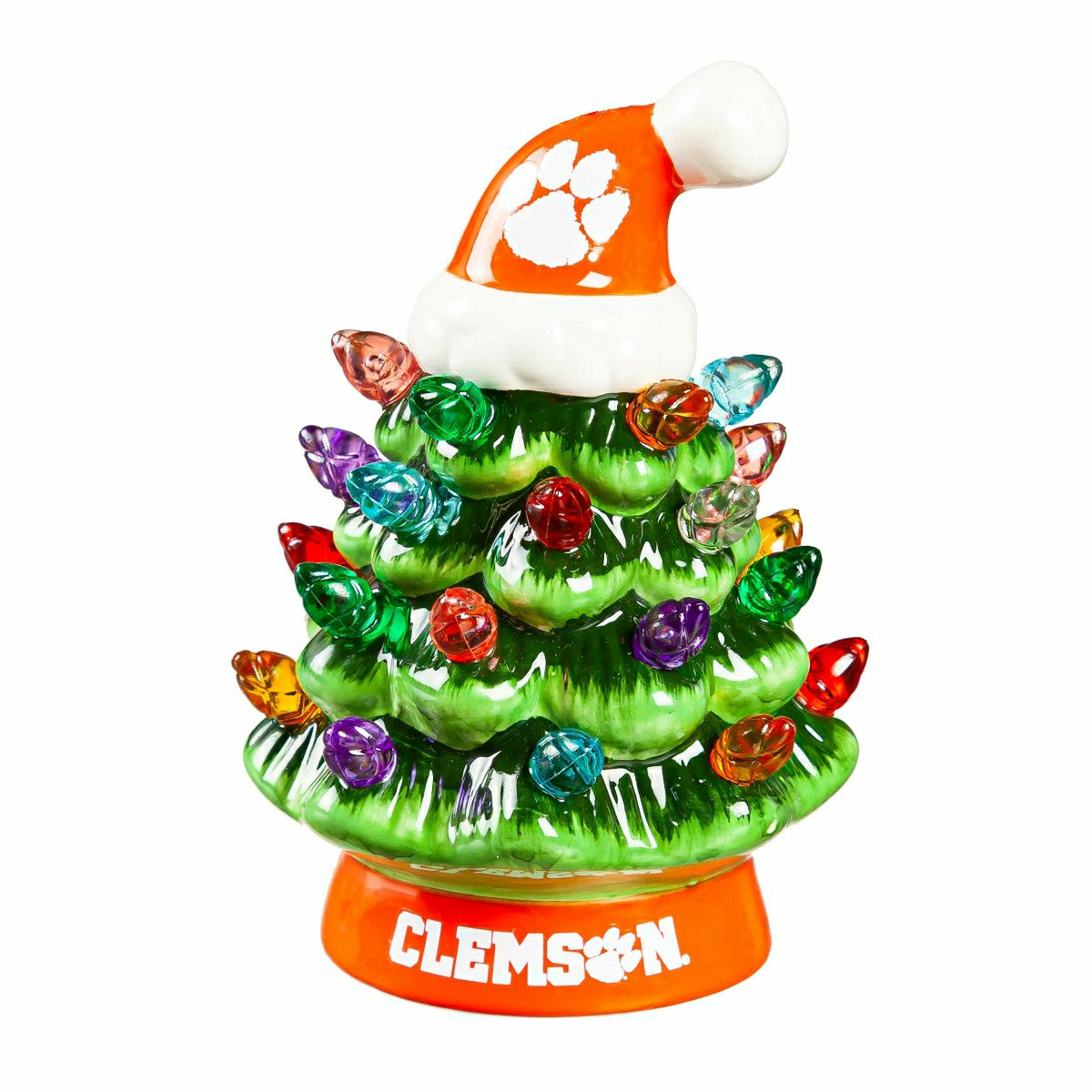 4" Mini LED Tabletop Christmas Tree, Set of 2, Clemson University, Collegiate, Home