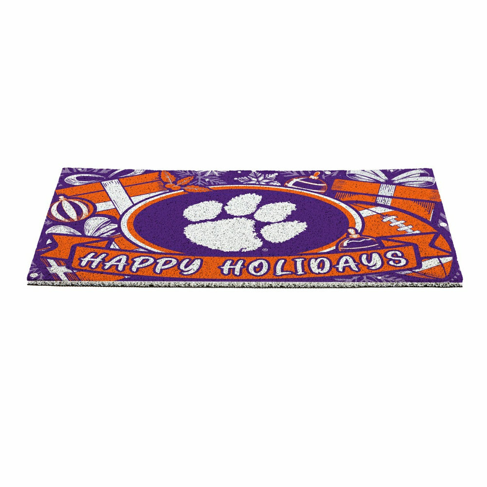 Clemson University Holiday PVC Mat, 28"x16", Collegiate