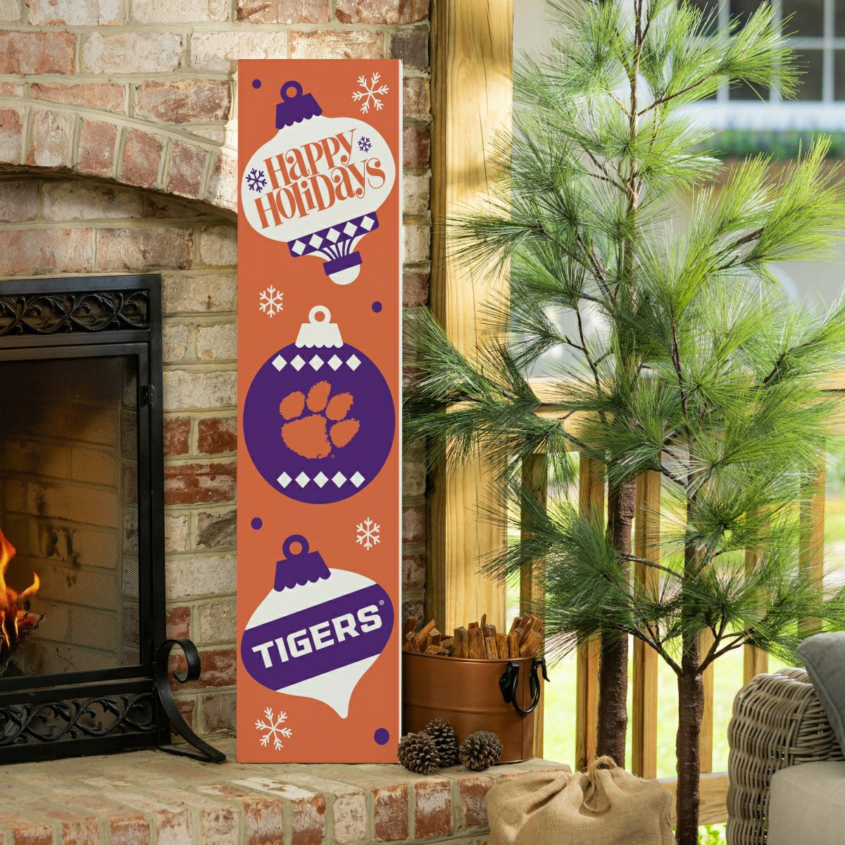47" Double Sided Leaner, Clemson University, Christmas, Collegiate, Home