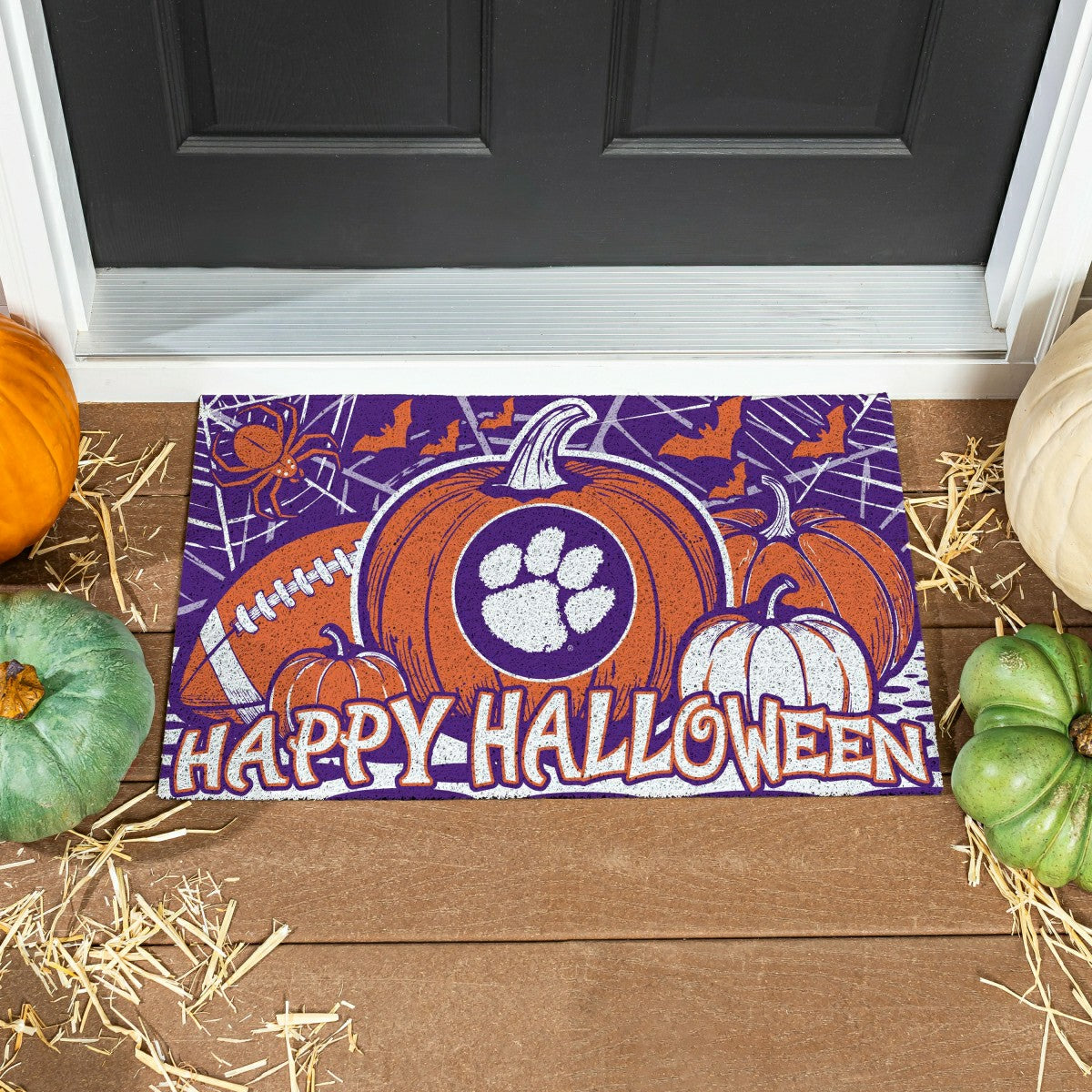 Clemson University Halloween PVC Mat, 28"x16", Collegiate