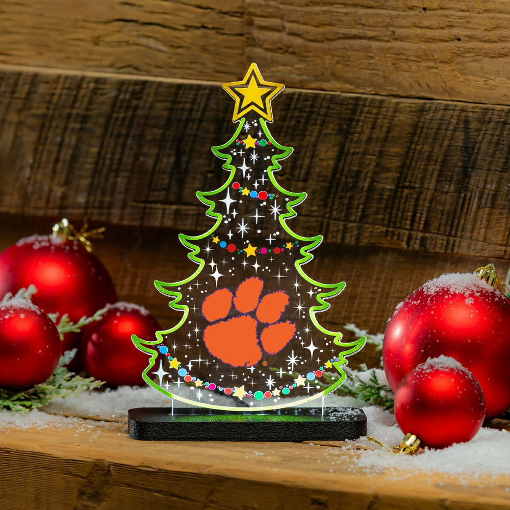 Clemson University College Holiday Tree Desklite LED Decor, Collegiate, Home