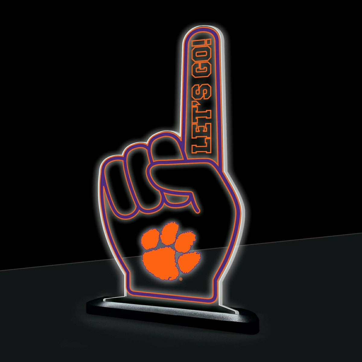 Clemson University College Foam Finger Desklite LED Decor, Collegiate, Home