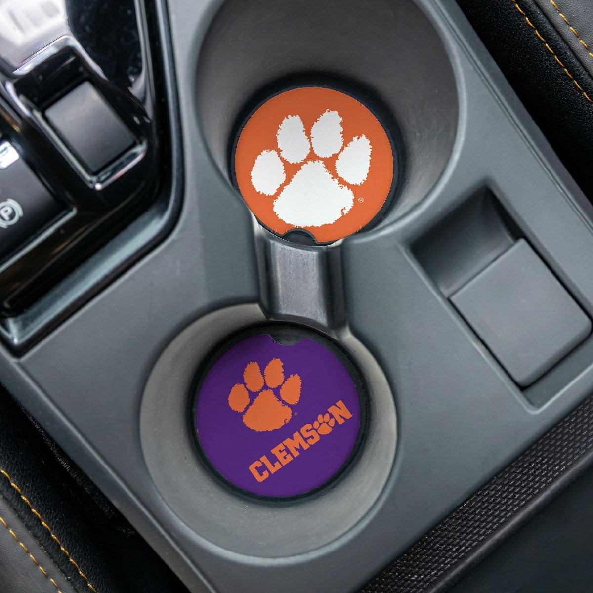 Clemson University Car Coaster Set, 2pc, Collegiate, Home