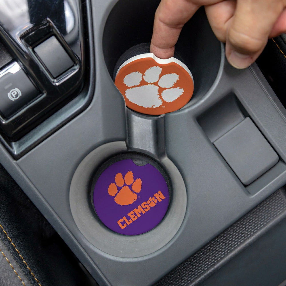 Clemson University Car Coaster Set, 2pc, Collegiate, Home