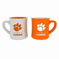 Clemson University 10oz Ceramic Cup Set, 2pc, Collegiate, Home