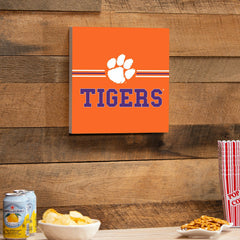 Clemson University Wood Wall Sign, 12x12, Collegiate, Home