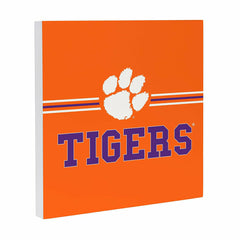 Clemson University Wood Wall Sign, 12x12, Collegiate, Home