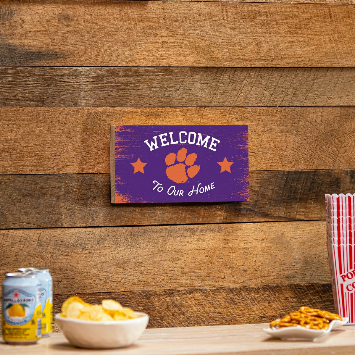 Clemson University Wood Wall Sign, 6x11, Collegiate, Home
