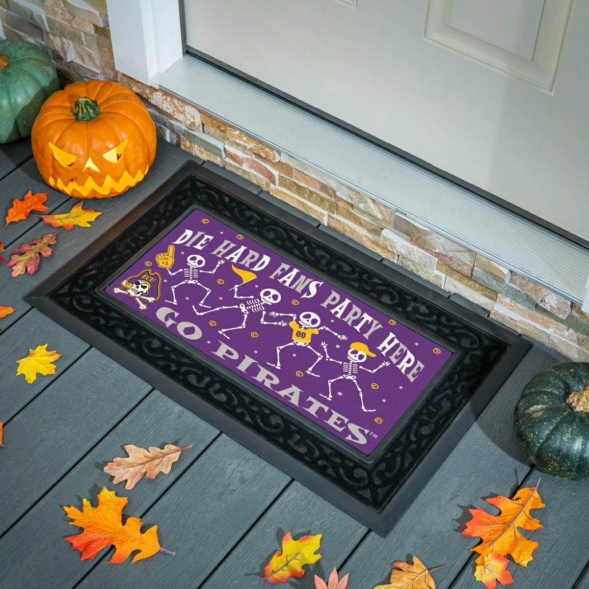 East Carolina University Flocked Coir Halloween Sassafras Switch Mat, , Collegiate