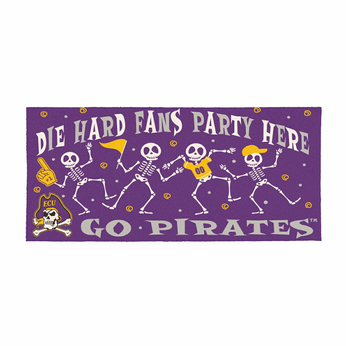East Carolina University Flocked Coir Halloween Sassafras Switch Mat, , Collegiate