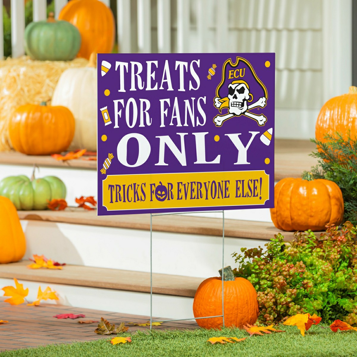 East Carolina University Yard Sign, Halloween Treats for Fans, Collegiate, Home