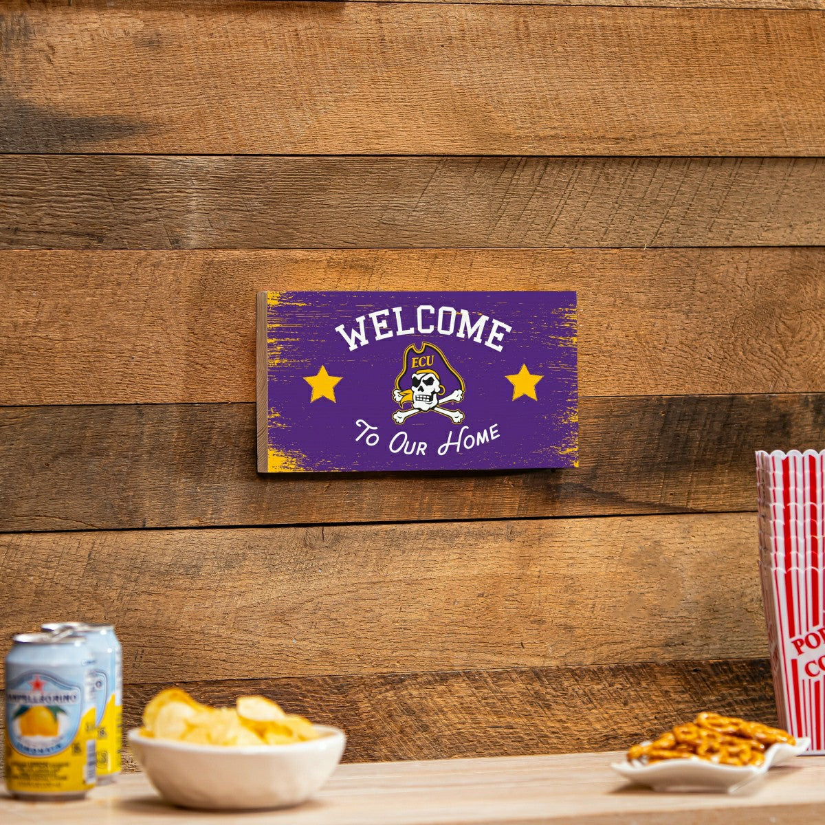 East Carolina University Wood Wall Sign, 6x11, Collegiate, Home
