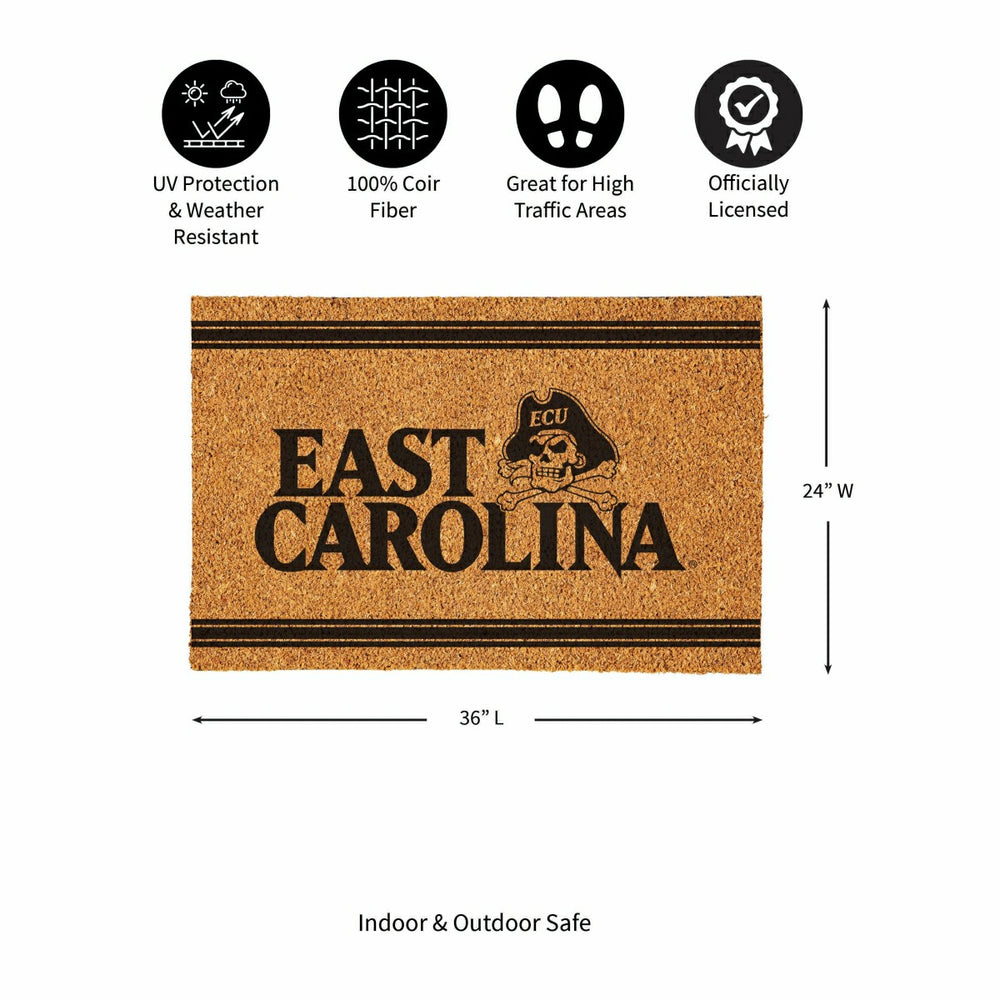 East Carolina University Large One Color Coir Mat, 36"x24", Collegiate