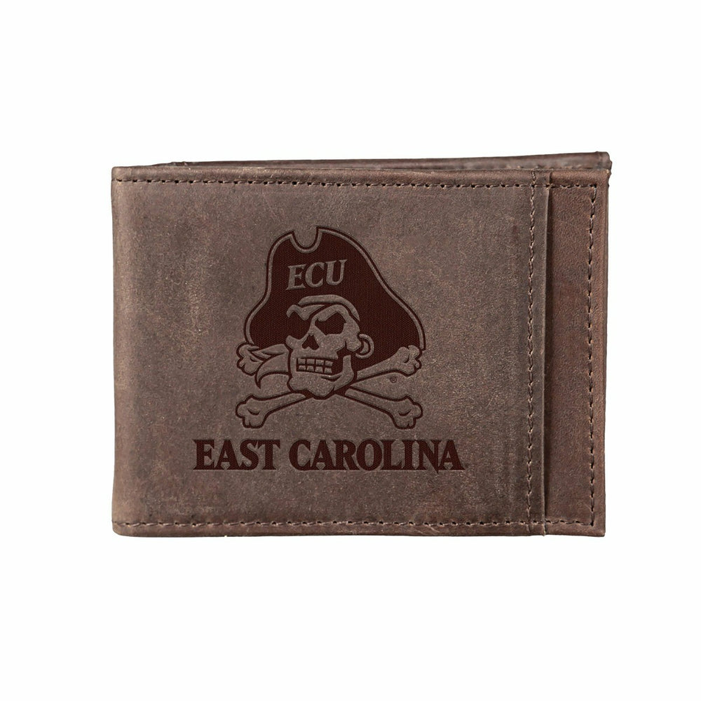 Front Pocket Wallet w/ RFID Blocking, East Carolina University, Brown, Collegiate, Home