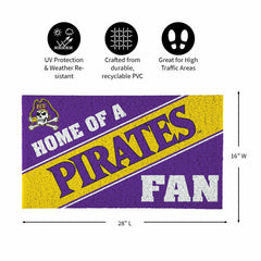 East Carolina University, PVC Mat COLOR, Home of a Fan, Collegiate