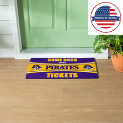 28" x 16" PVC Trapper Mat, Come Back with Tickets, East Carolina Unive, Collegiate