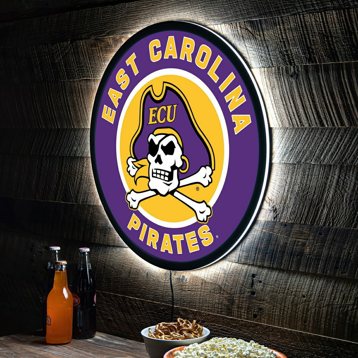 LED Wall Decor, Round, East Carolina University, Collegiate, Home