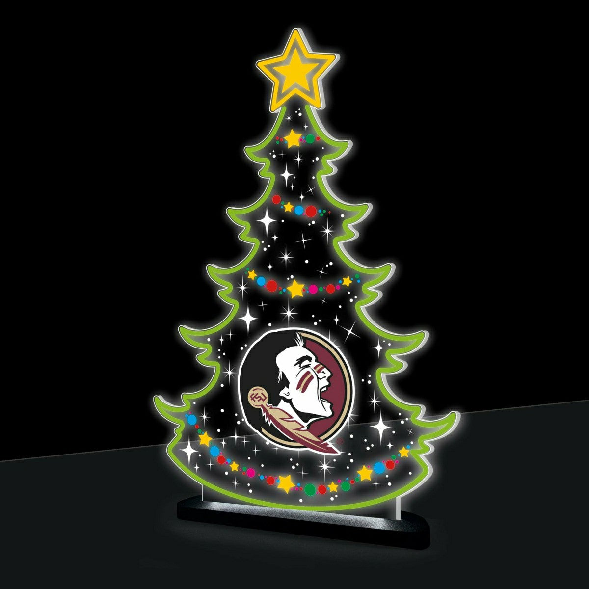Florida State University College Holiday Tree Desklite LED Decor, Collegiate, Home