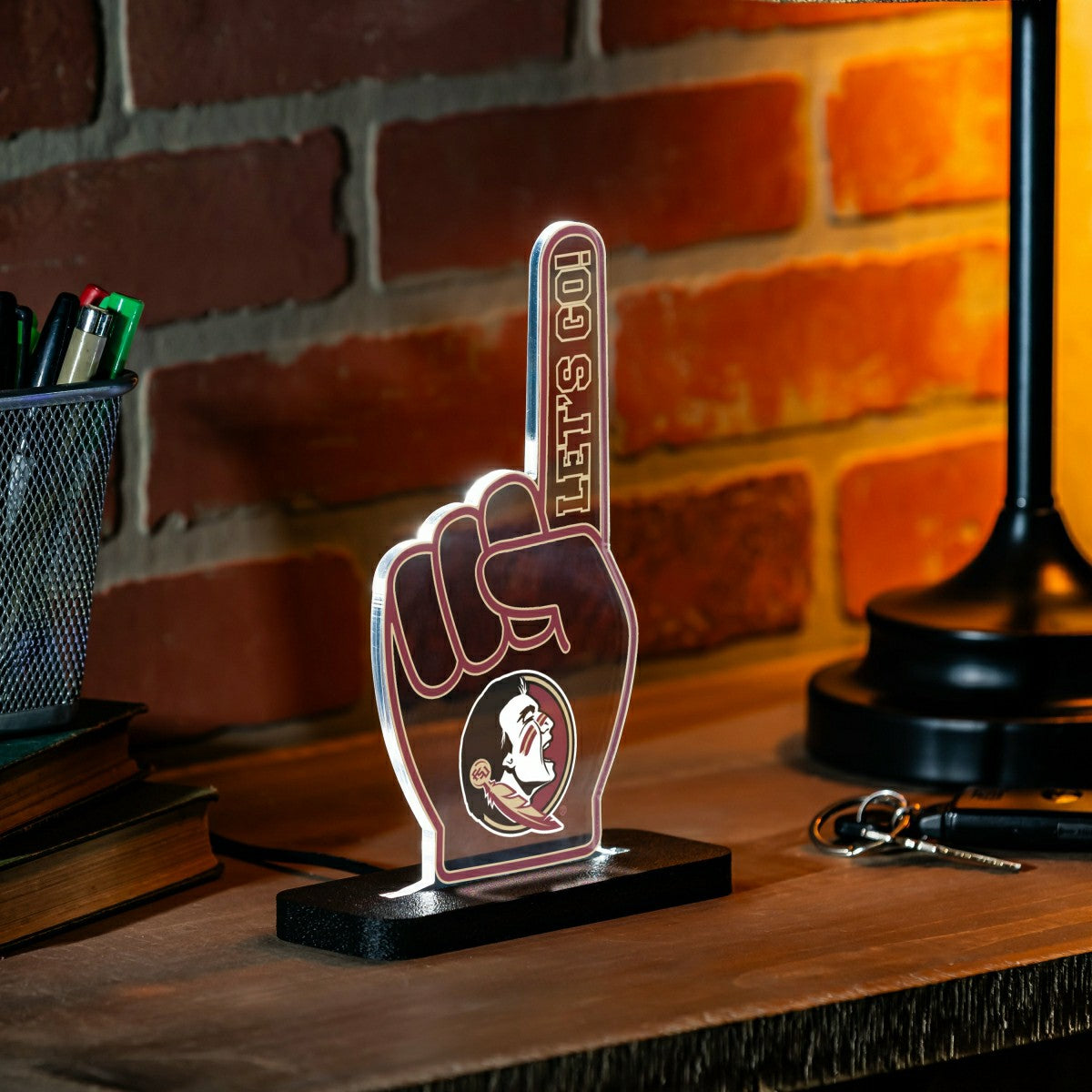 Florida State University College Foam Finger Desklite LED Decor, Collegiate, Home