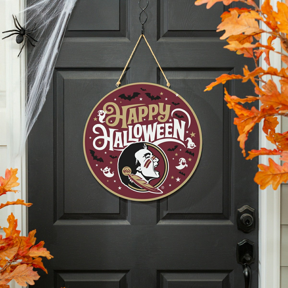 Florida State University Halloween Round Door Décor with Hanging Rope,, Collegiate, Home