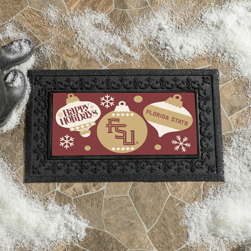 Florida State University Holiday Flocked Coir Sassafras Switch Mat, 22, Collegiate