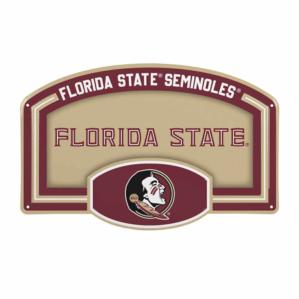 Florida State University USA Embossed Steel Wall Sign, 11" x 17", Collegiate, Home