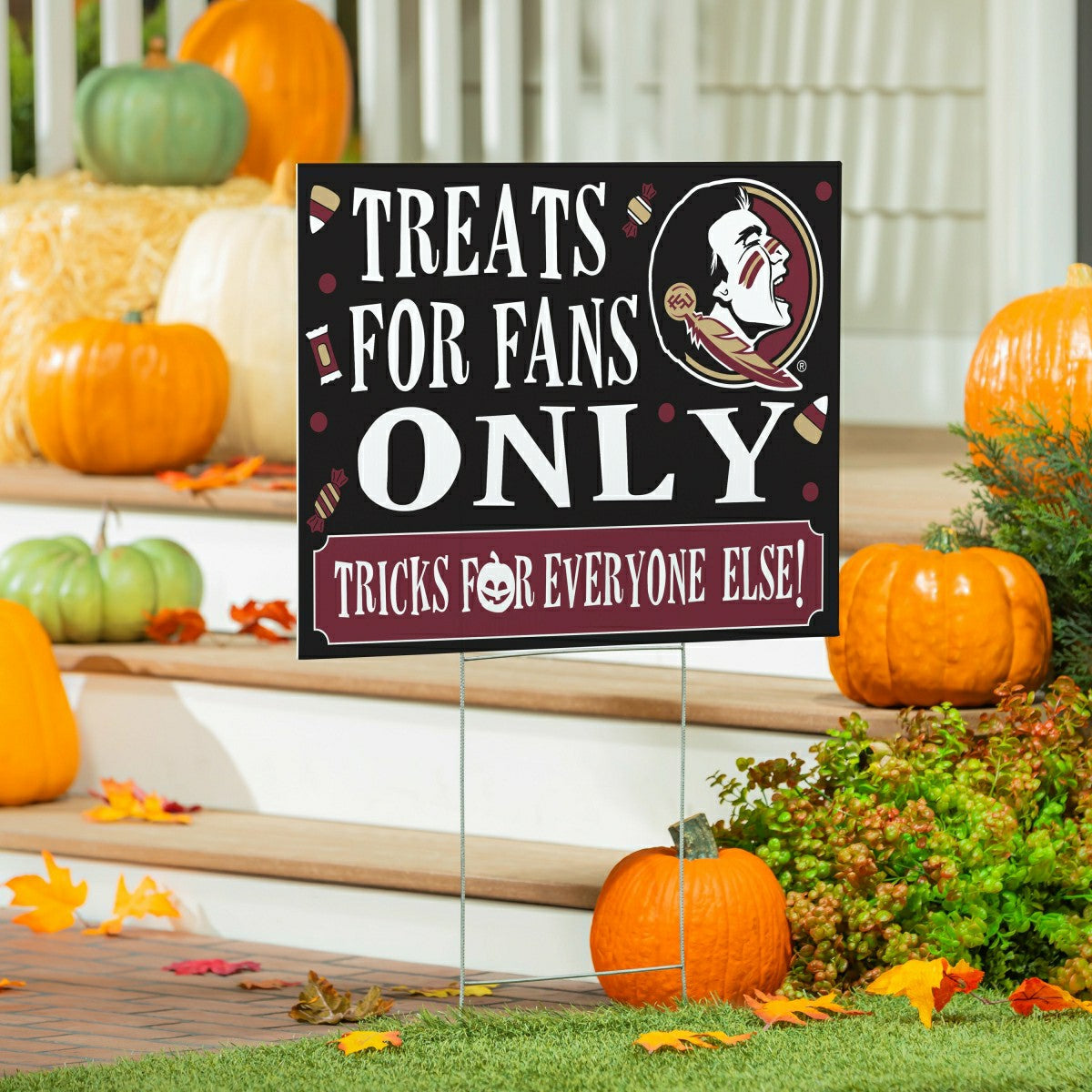 Florida State University Yard Sign, Halloween Treats for Fans, Collegiate, Home
