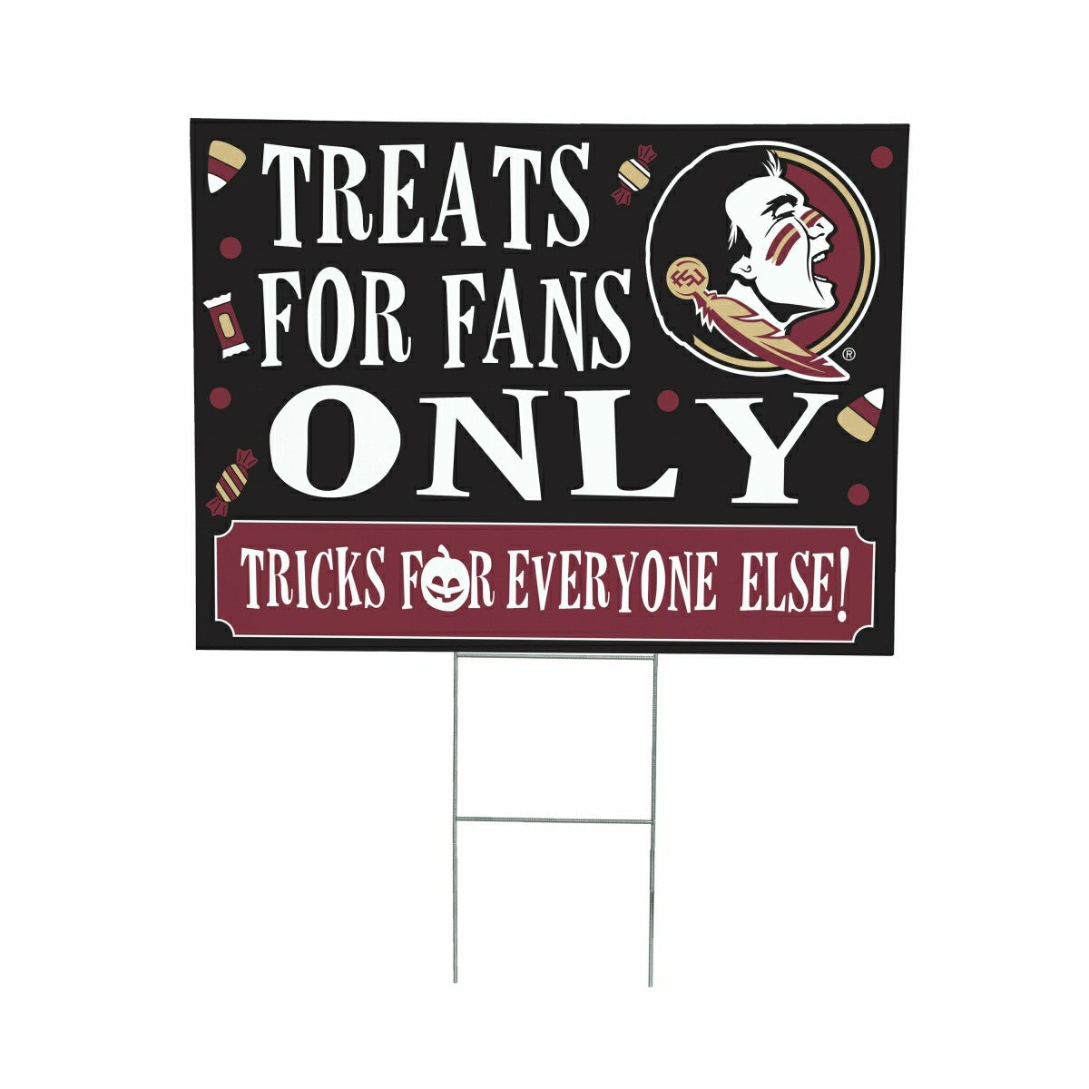 Florida State University Yard Sign, Halloween Treats for Fans, Collegiate, Home