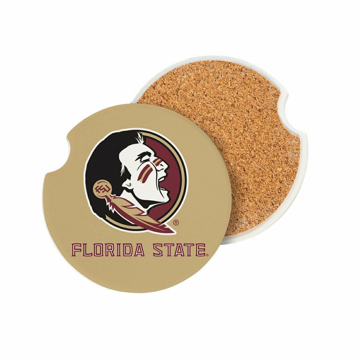 Florida State University Car Coaster Set, 2pc, Collegiate, Home