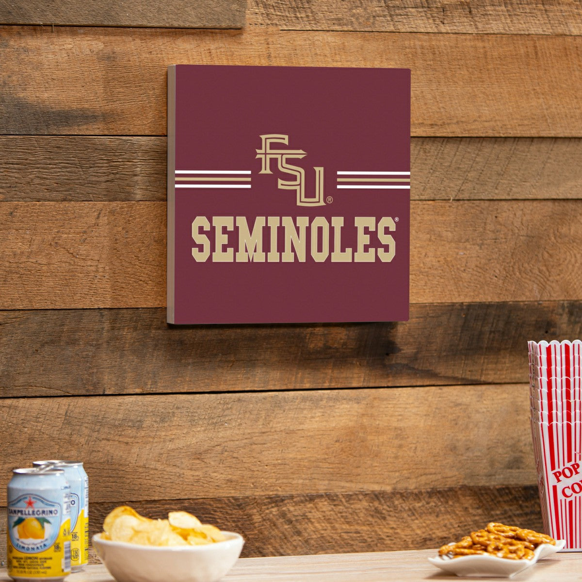 Florida State University Wood Wall Sign, 12x12, Collegiate, Home