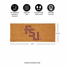 Florida State University Extra Large Full Color Coir Mat, 60"x24", Collegiate