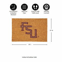 Florida State University Large Full Color Coir Mat, 36"x24", Collegiate
