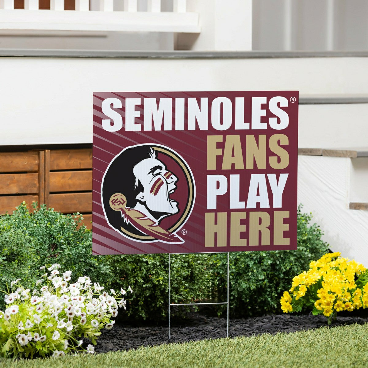 Florida State University Coroplast Yard Sign "Fans Play Here", Collegiate, Home