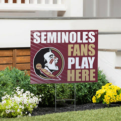 Florida State University Coroplast Yard Sign "Fans Play Here", Collegiate, Home