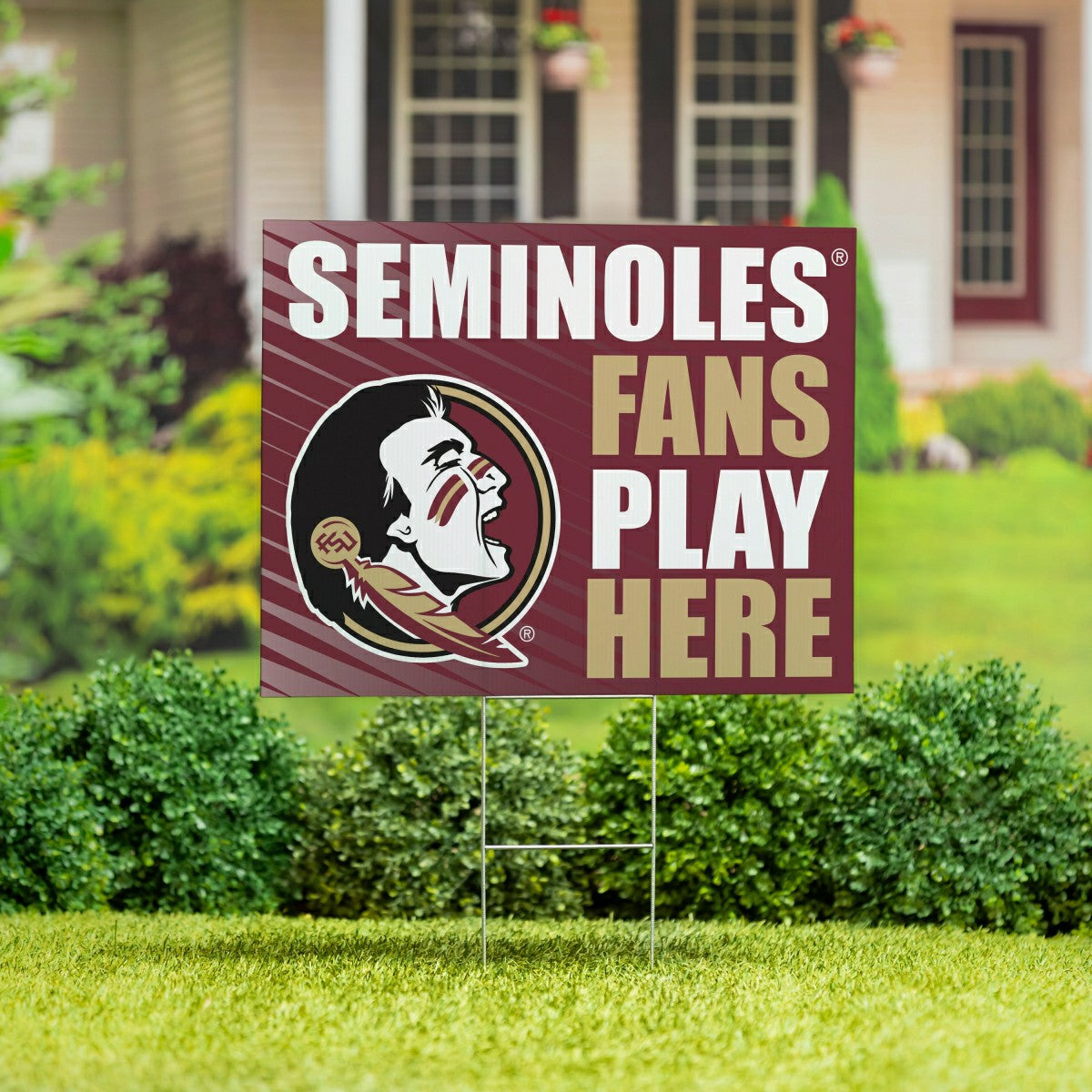 Florida State University Coroplast Yard Sign "Fans Play Here", Collegiate, Home