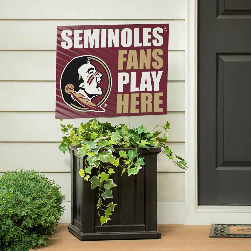Florida State University Coroplast Yard Sign "Fans Play Here", Collegiate, Home
