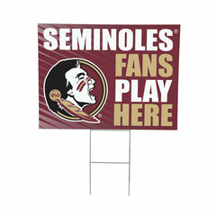 Florida State University Coroplast Yard Sign "Fans Play Here", Collegiate, Home