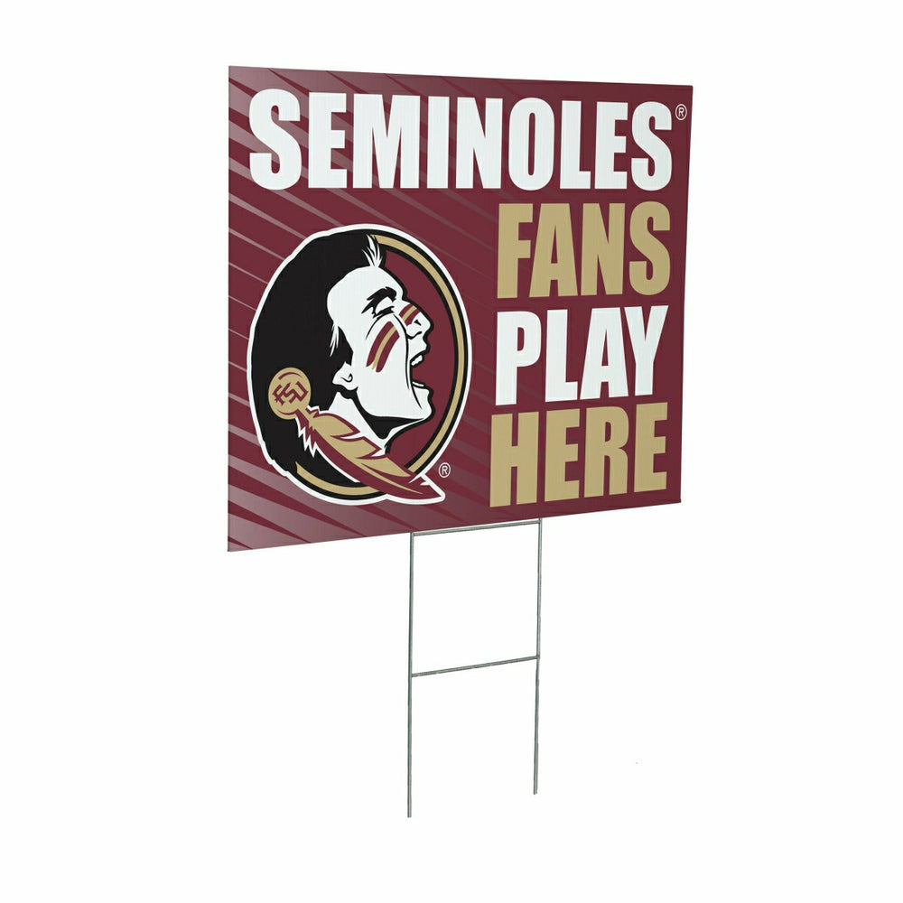 Florida State University Coroplast Yard Sign "Fans Play Here", Collegiate, Home