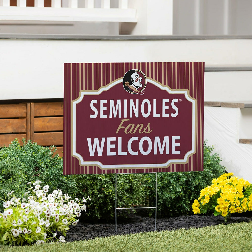 Florida State University Coroplast Yard Sign, "Fans Welcome", Collegiate, Home