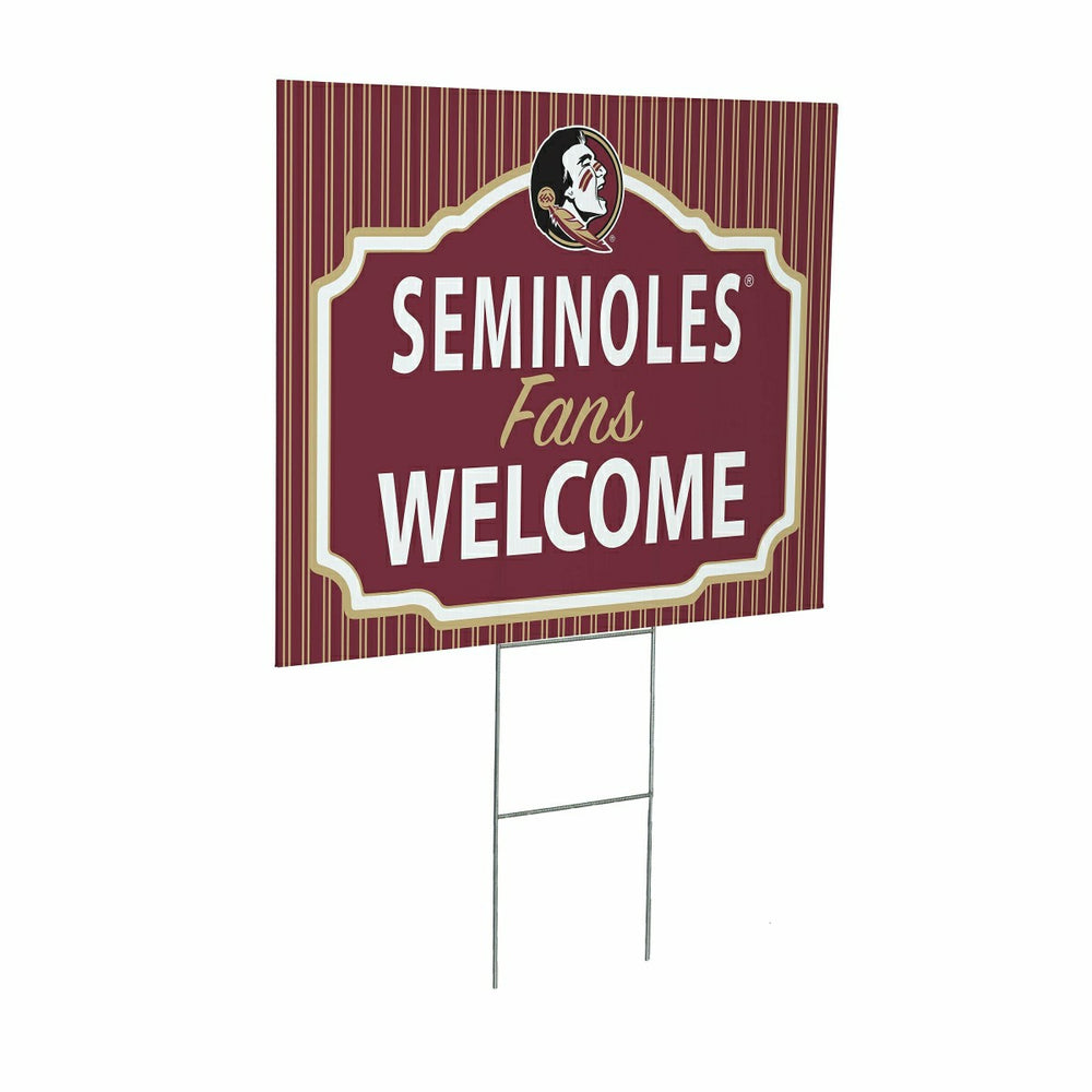 Florida State University Coroplast Yard Sign, "Fans Welcome", Collegiate, Home