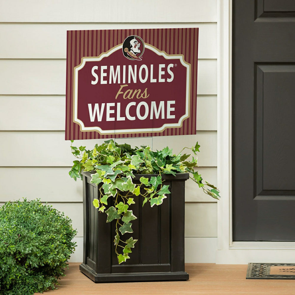 Florida State University Coroplast Yard Sign, "Fans Welcome", Collegiate, Home