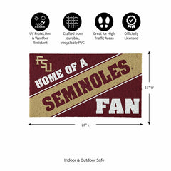 Florida State University, PVC Mat COLOR, Home of a Fan, Collegiate