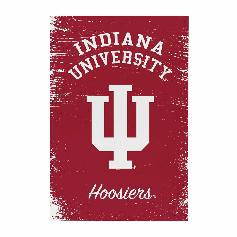 Indiana University Wood Wall Sign, 16x24, Collegiate, Home