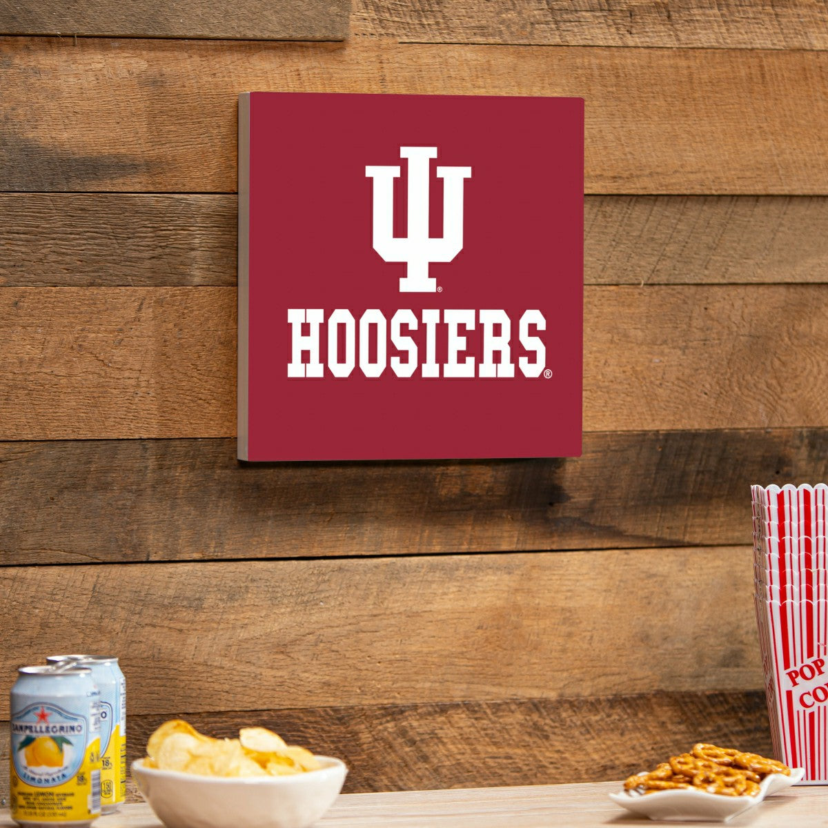 Indiana University Wood Wall Sign, 12x12, Collegiate, Home