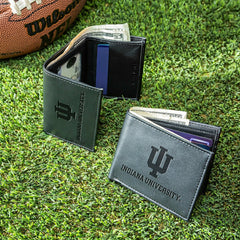 Indiana Unviersity, Bi-Fold and Tri-Fold Wallet Gift Set, Black, Collegiate, Home