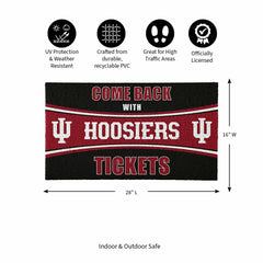 28" x 16" PVC Trapper Mat, Come Back with Tickets, Indiana University, Collegiate