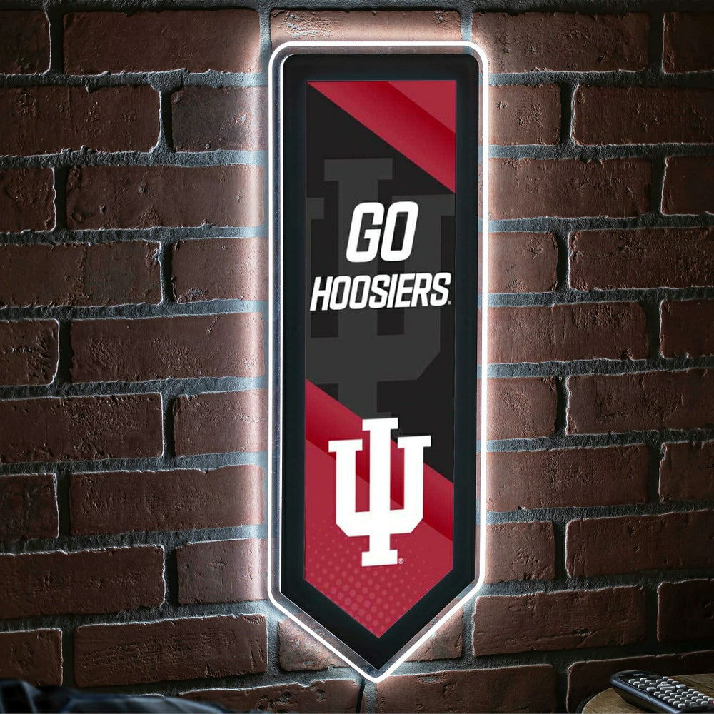 LED Wall Decor, College Football Pennant, Indiana University, Collegiate, Home