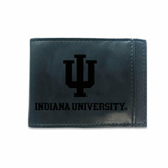 Front Pocket Wallet w/ RFID Blocking, Indiana University, Black, Collegiate, Home